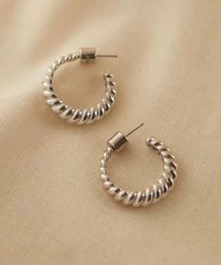 Astridandmiyu Rope Dome Hoops In Silver 10 Astridandmiyu Rope Dome Hoops In Silver