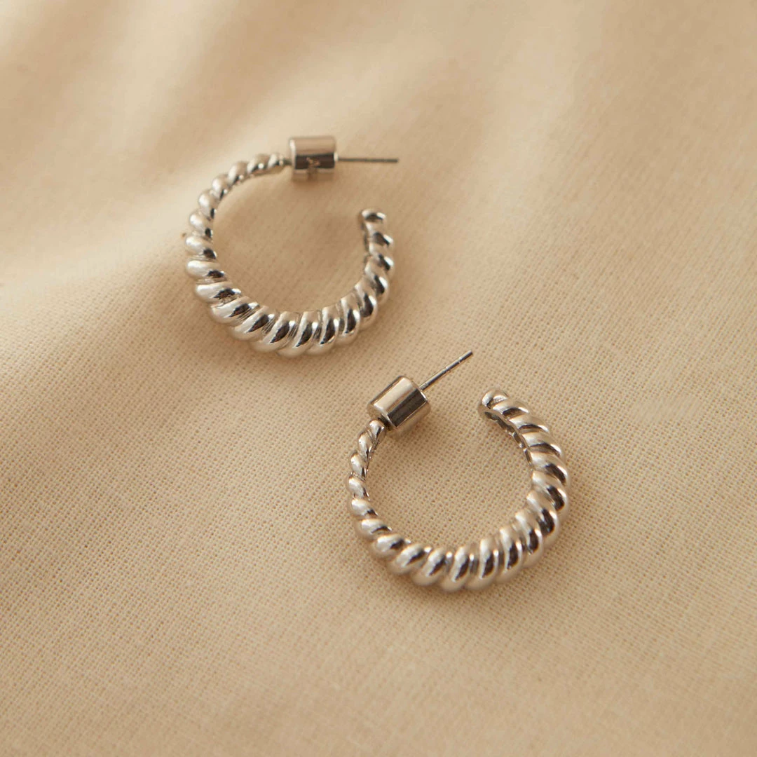 Astridandmiyu Rope Dome Hoops In Silver 5 Astridandmiyu Rope Dome Hoops In Silver