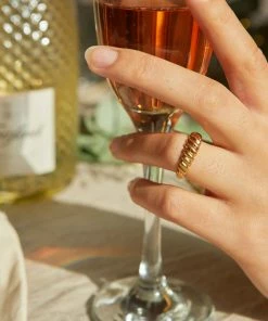 Astridandmiyu Rope Dome Ring In Gold