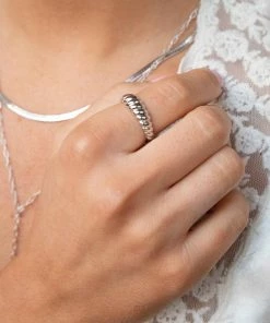 Astridandmiyu Rope Dome Ring In Silver Rings