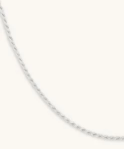 Astrid & Miyu Rope Chain Necklace In Silver Necklaces