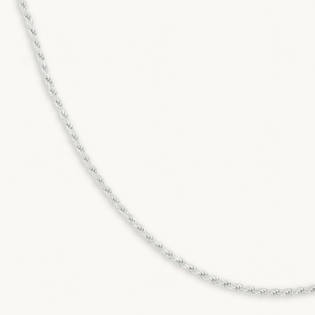 Astrid & Miyu Rope Chain Necklace In Silver Necklaces 3 Astrid & Miyu Rope Chain Necklace In Silver Necklaces