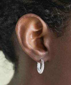 Astridandmiyu Rope Dome Hoops In Silver 11 Astridandmiyu Rope Dome Hoops In Silver