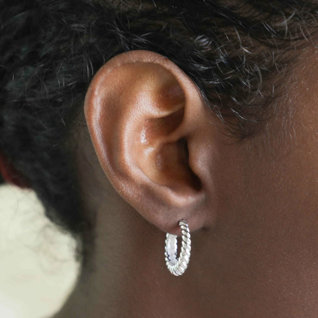 Astridandmiyu Rope Dome Hoops In Silver 6 Astridandmiyu Rope Dome Hoops In Silver