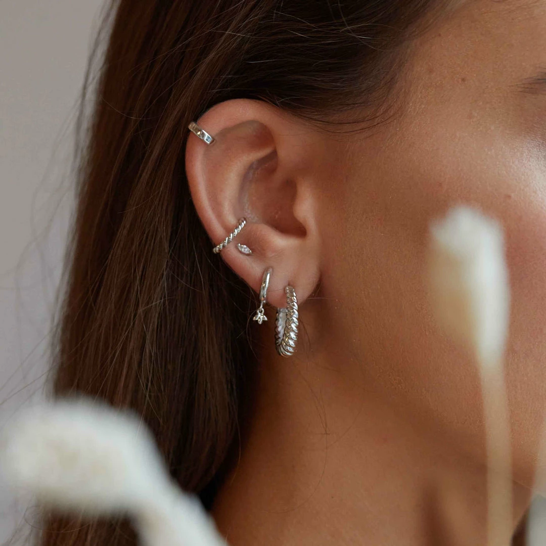 Astridandmiyu Rope Dome Hoops In Silver 8 Astridandmiyu Rope Dome Hoops In Silver