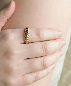 Astridandmiyu Rope Dome Ring In Gold
