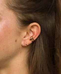 Astridandmiyu Sale Crossing Lines Stacking Ear Cuff Rose Gold