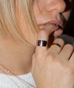 Astridandmiyu Sale Boyfriend Wide Band Ring In Rose Gold