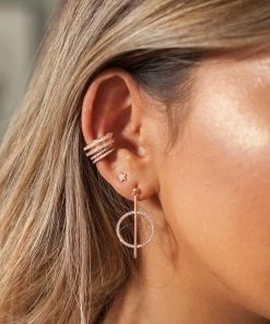 Astridandmiyu Fitzgerald Circle Ear Cuff In Rose Gold Sale