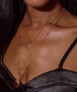 Astridandmiyu Basic 2.0 Medium ID Necklace In Rose Gold Sale