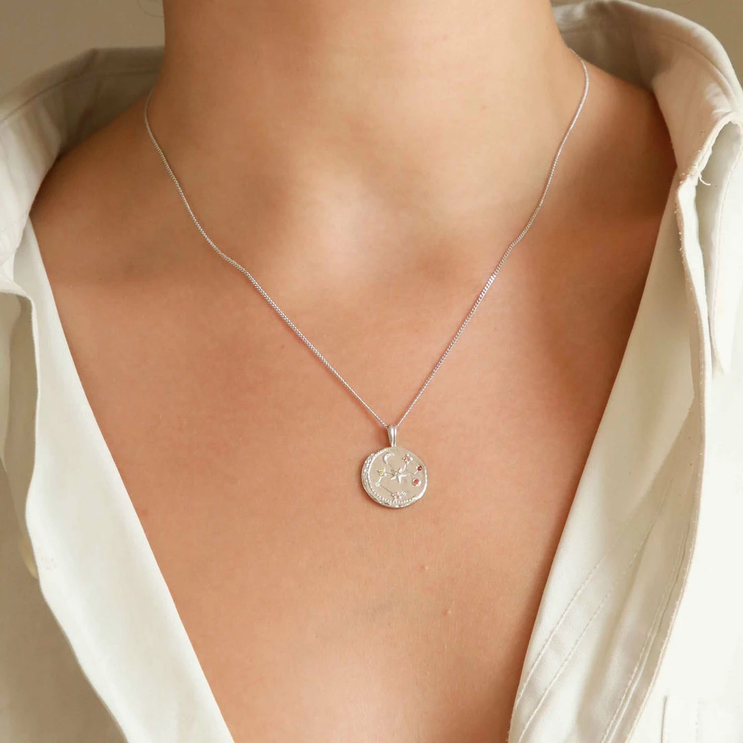 Astrid & Miyu Sagittarius Zodiac Pendant Necklace In Silver Zodiac Necklaces 4 Astrid & Miyu Sagittarius Zodiac Pendant Necklace In Silver Zodiac Necklaces
