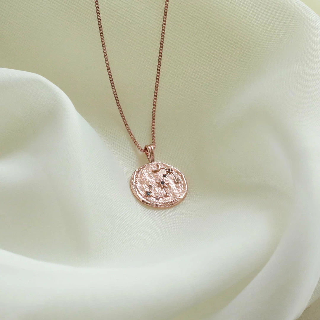 Astrid & Miyu Scorpio Zodiac Pendant Necklace In Rose Gold Zodiac Necklaces 8 Astrid & Miyu Scorpio Zodiac Pendant Necklace In Rose Gold Zodiac Necklaces