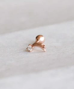 Astridandmiyu Sale Shooting Star Barbell In Rose Gold
