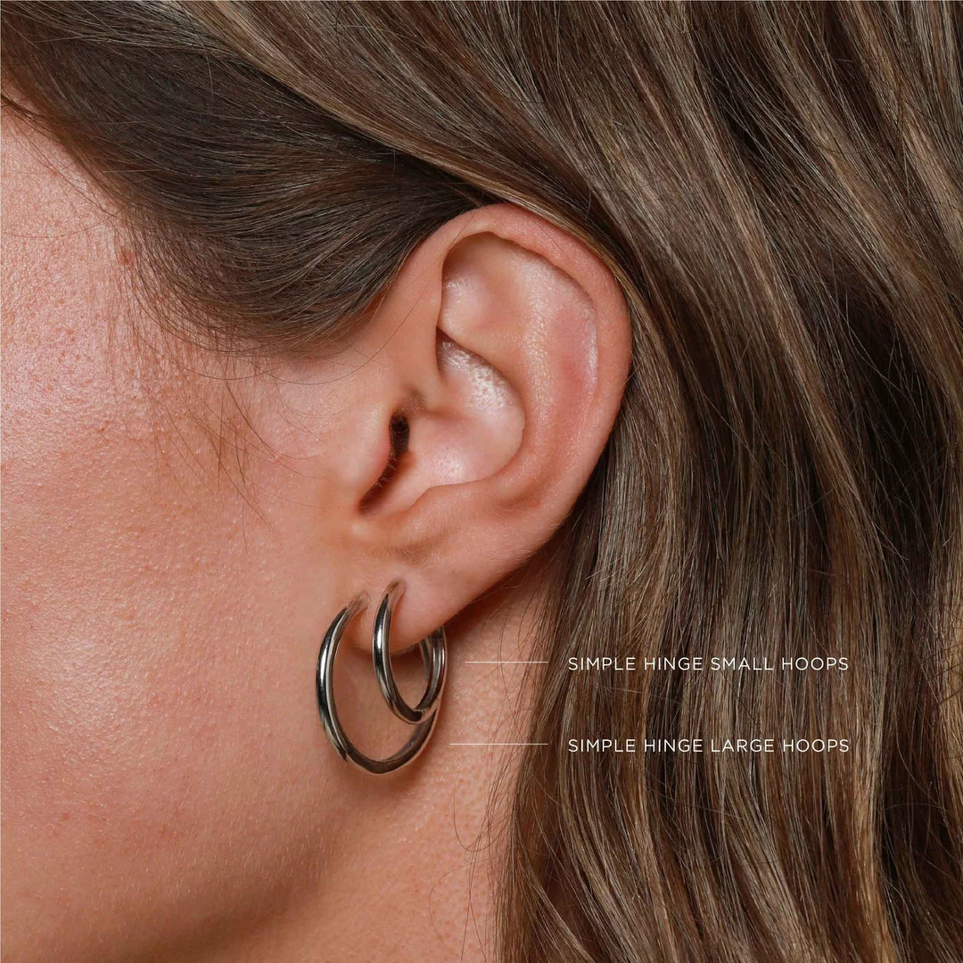 Astrid & Miyu Earrings Simple Hinge Small Hoops In Silver 6 Astrid & Miyu Earrings Simple Hinge Small Hoops In Silver