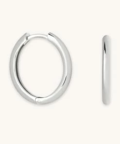 Astrid & Miyu Earrings Simple Hinge Small Hoops In Silver
