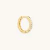 Astridandmiyu Earrings Single Dia Base Hoop In Gold