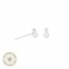 Astrid & Miyu Double Topaz Stud Earrings In Solid White Gold
