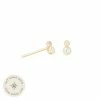 Astrid & Miyu Double Topaz Stud Earrings In Solid Gold