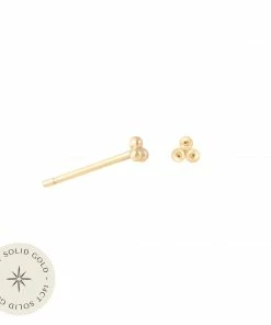 Astrid & Miyu Trinity Stud Earrings In Solid Gold