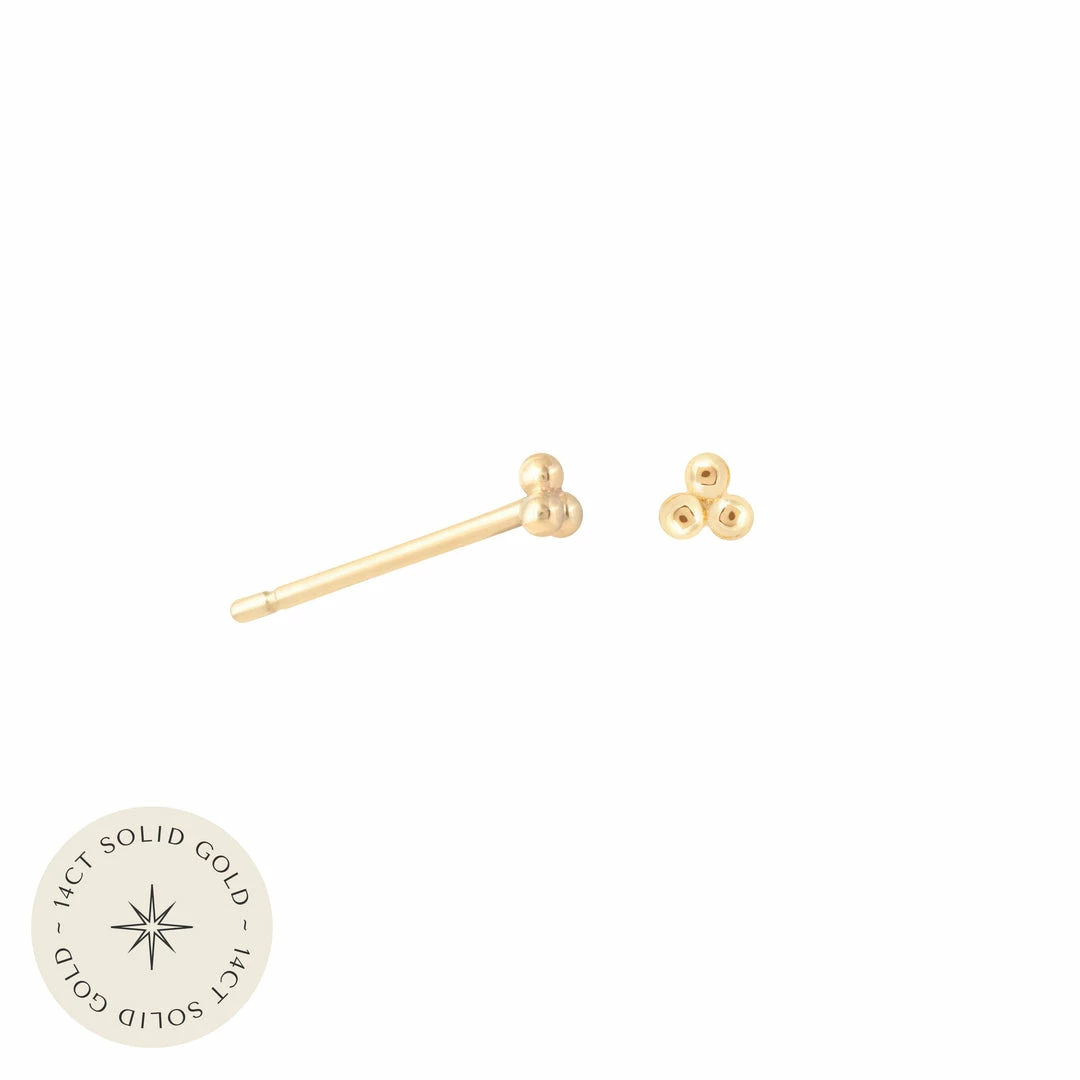 Astrid & Miyu Trinity Stud Earrings In Solid Gold 3 Astrid & Miyu Trinity Stud Earrings In Solid Gold