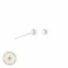 Astrid & Miyu Large Ball Stud Earrings In Solid White Gold