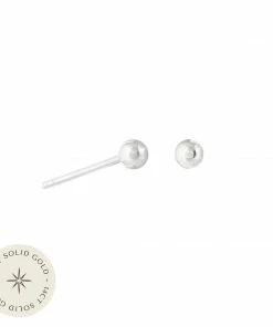 Astrid & Miyu Large Ball Stud Earrings In Solid White Gold