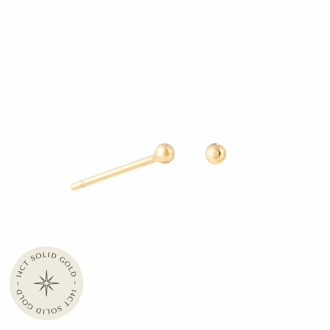 Astrid & Miyu Small Ball Stud Earrings In Solid Gold 3 Astrid & Miyu Small Ball Stud Earrings In Solid Gold