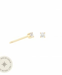 Astrid & Miyu Topaz Stud Earrings In Solid Gold