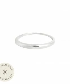 Astrid & Miyu Dome Ring In Solid White Gold