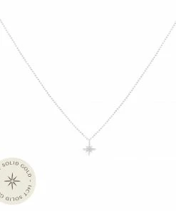 Astrid & Miyu Necklaces Twilight Pendant Necklace In Solid White Gold