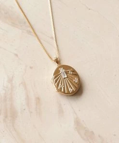 Astridandmiyu Solstice Locket Pendant Necklace In Gold