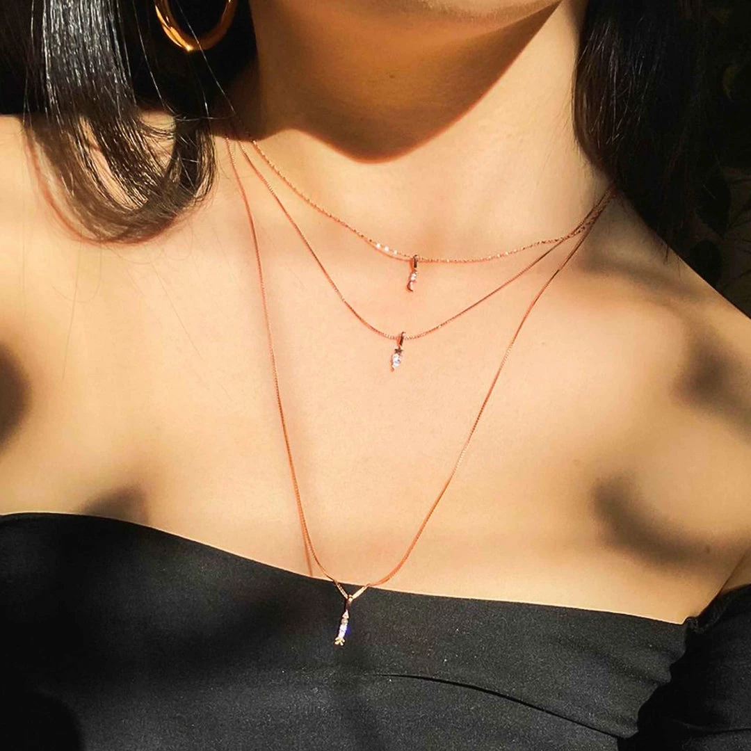 Astrid & Miyu Fine Box Chain 55cm In Rose Gold 7 Astrid & Miyu Fine Box Chain 55cm In Rose Gold