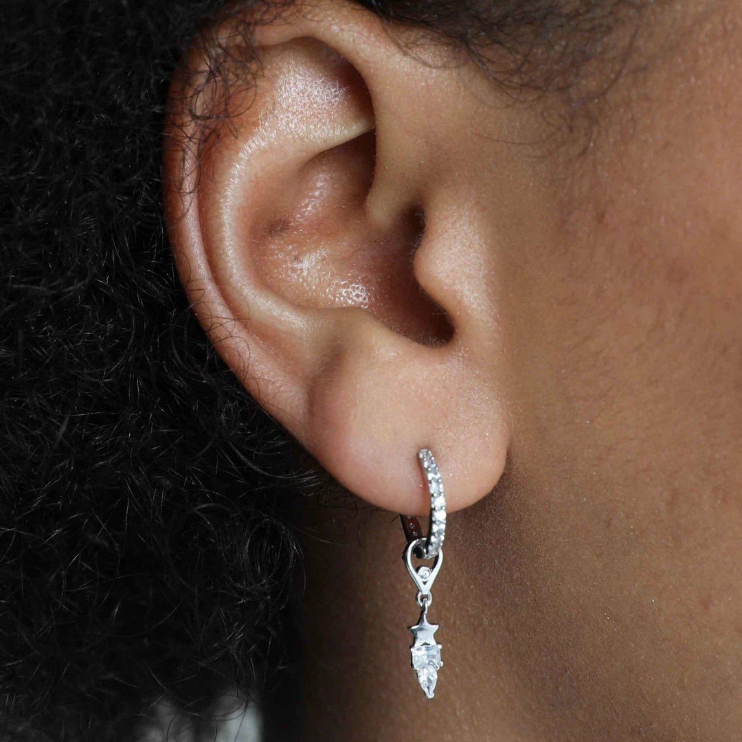 Astridandmiyu Star & Stones Earring Charm In Silver 5 Astridandmiyu Star & Stones Earring Charm In Silver