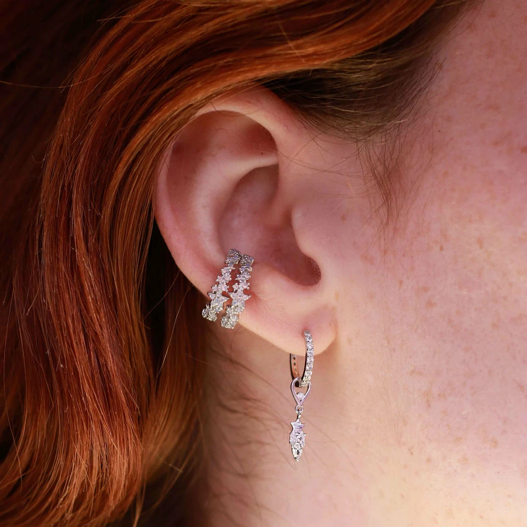 Astridandmiyu Star & Stones Earring Charm In Silver 7 Astridandmiyu Star & Stones Earring Charm In Silver