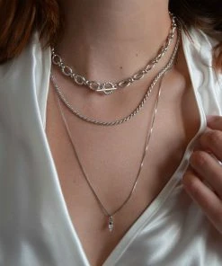 Astrid & Miyu Fine Box Chain 55cm In Silver