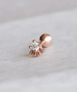 Astridandmiyu Sunbeam Crystal Barbell In Rose Gold Sale 9 Astridandmiyu Sunbeam Crystal Barbell In Rose Gold Sale