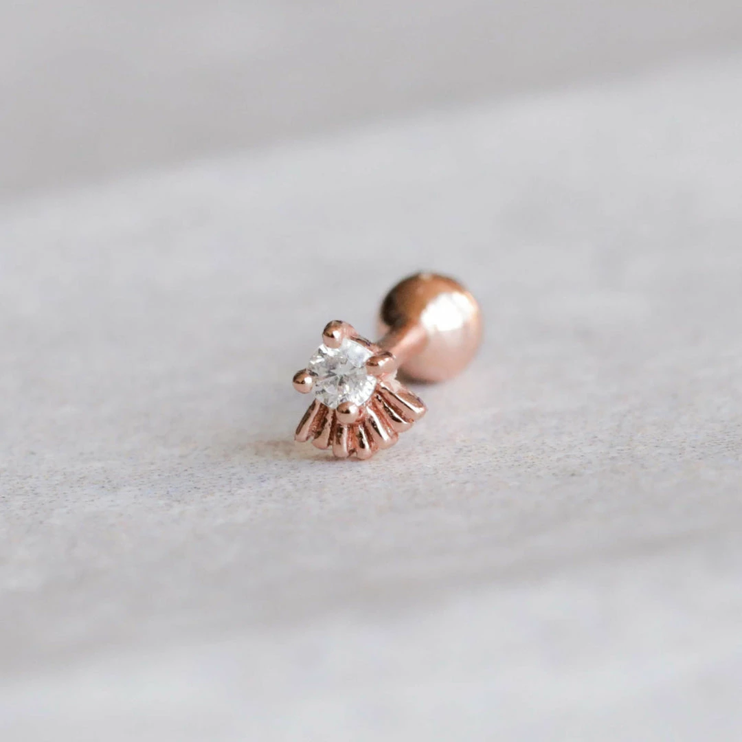 Astridandmiyu Sunbeam Crystal Barbell In Rose Gold Sale 6 Astridandmiyu Sunbeam Crystal Barbell In Rose Gold Sale