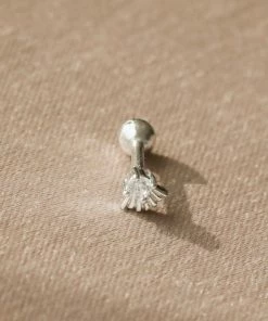 Astridandmiyu Sunbeam Crystal Barbell In Silver