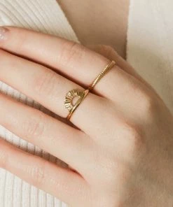 Astridandmiyu Etched Band Ring In Gold Sale