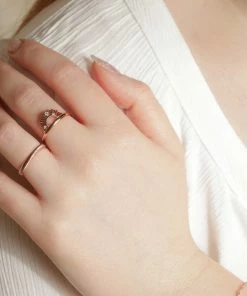 Astridandmiyu Sale Sunbeam Crystal Ring In Rose Gold
