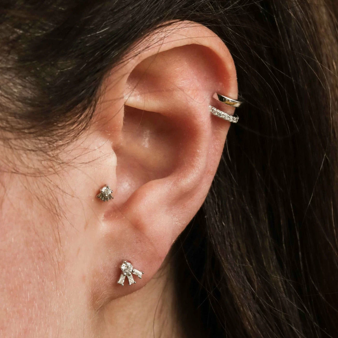 Astridandmiyu Mini Illusion Crystal Ear Cuff In Silver 6 Astridandmiyu Mini Illusion Crystal Ear Cuff In Silver