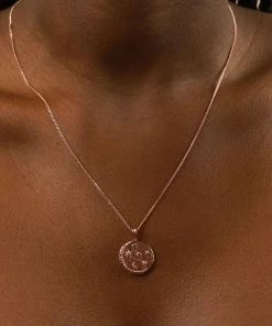 Astrid & Miyu Necklaces Taurus Zodiac Pendant Necklace In Rose Gold
