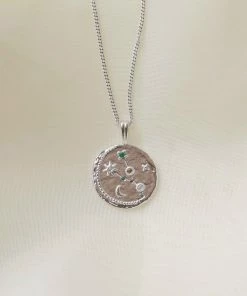 Astrid & Miyu Zodiac Necklaces Taurus Zodiac Pendant Necklace In Silver