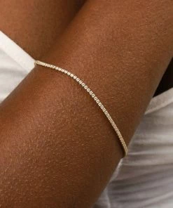 Astrid & Miyu Bracelets Tennis Chain Bracelet In Gold