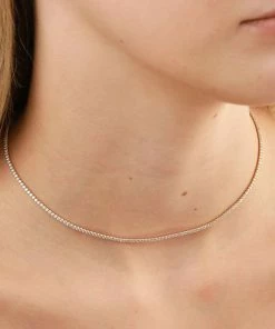 Astrid & Miyu Tennis Chain Necklace In Gold Necklaces