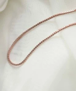 Astrid & Miyu Tennis Chain Necklace In Rose Gold