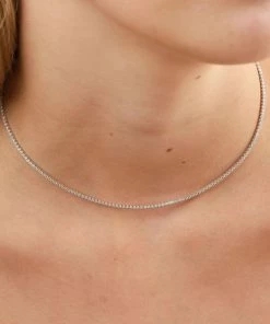Astrid & Miyu Necklaces Tennis Chain Necklace In Silver