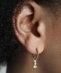 Astridandmiyu Triangle & Stones Earring Charm In Gold Sale