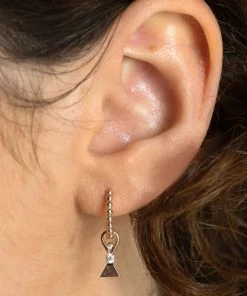 Astridandmiyu Triangle & Stones Earring Charm In Gold Sale