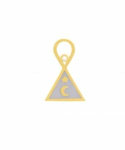 Astridandmiyu Sale Triangle & Enamel Earring Charm In Gold